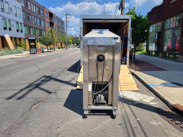 Stainless steel equipment on a truck liftgate (Specialized Hauling) by Affordable Moving Solutions of Ohio